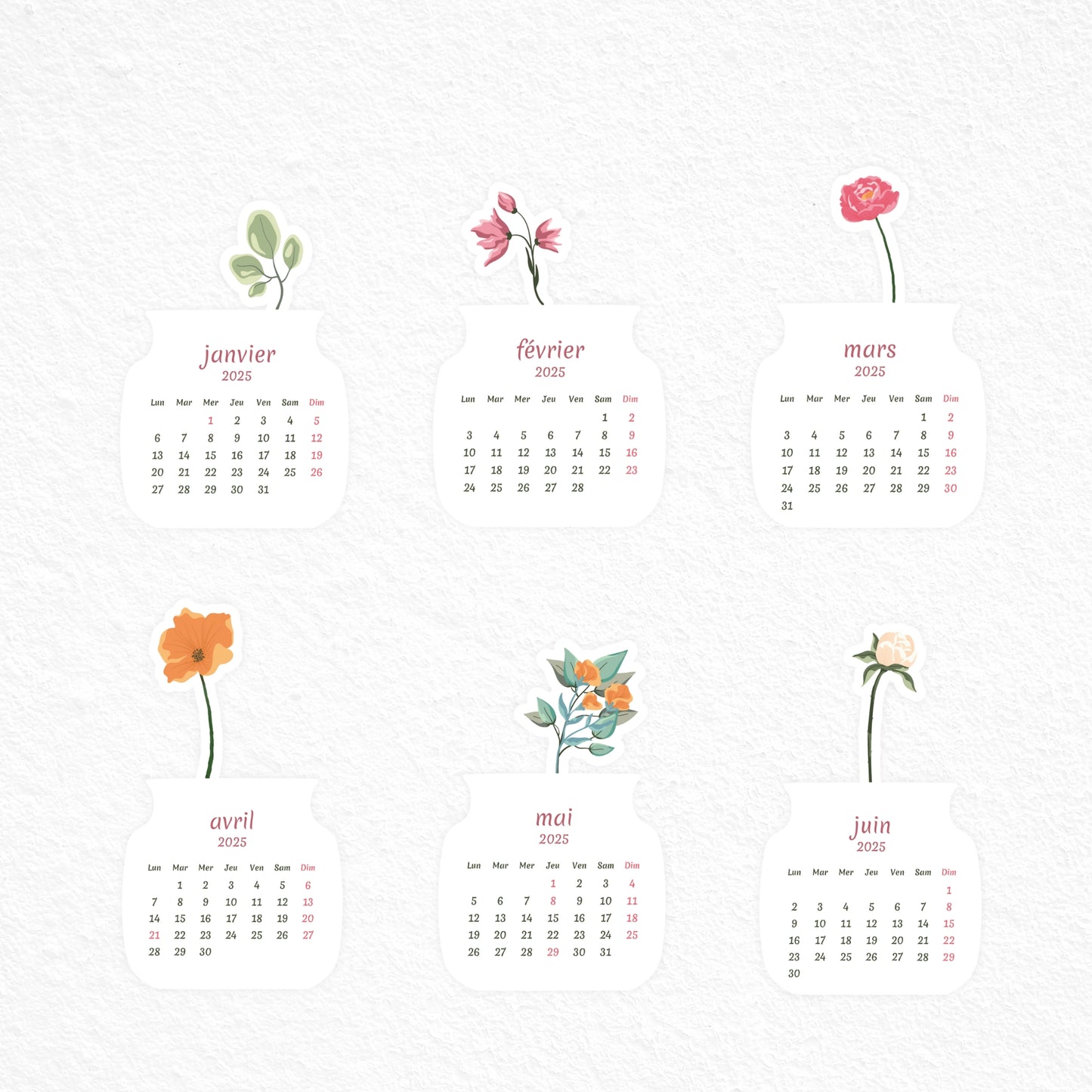 Mini-calendrier bouquet