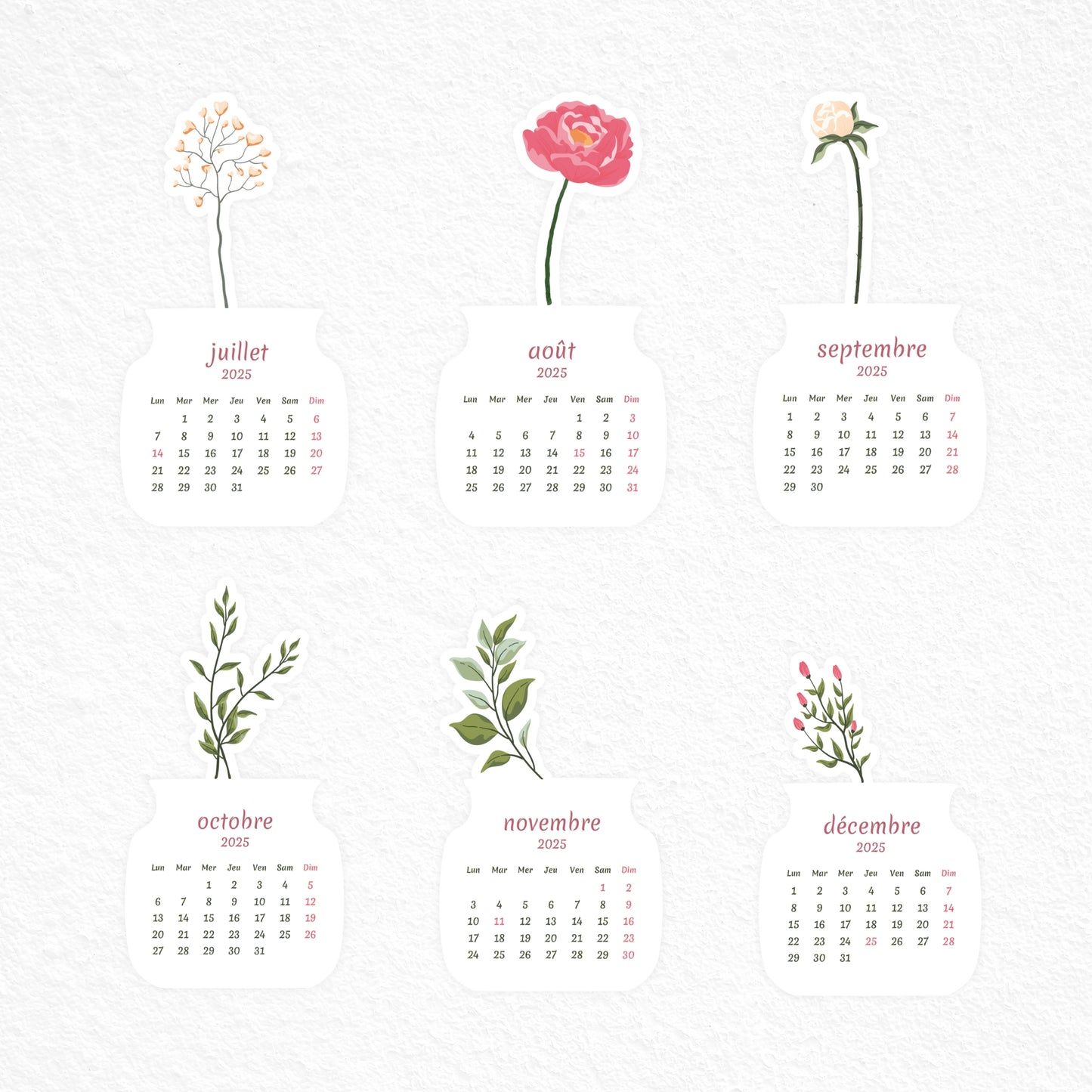 Mini-calendrier bouquet